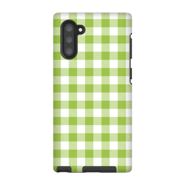 Galaxy Note 10 StrongFit Green Plaid by ArtsCase