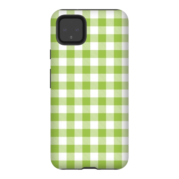 Pixel 4XL StrongFit Green Plaid by ArtsCase
