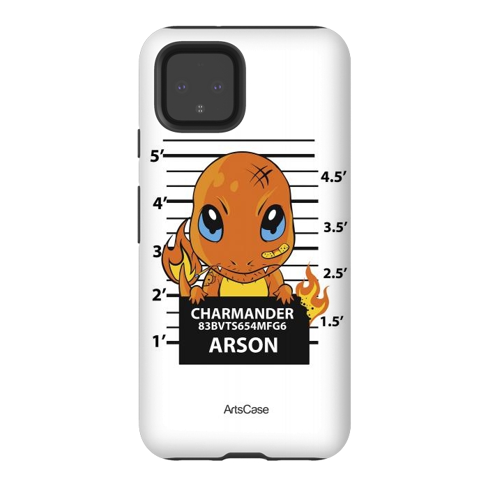 Pixel 4 StrongFit Bring Home the Warmth: Charmander-Inspired Plush Toy by ArtsCase