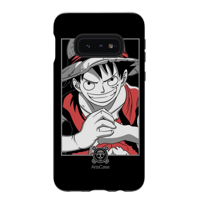 Galaxy S10e StrongFit Gear Up for Adventure: Unleash Your Inner Pirate with Captivating Luffy by ArtsCase