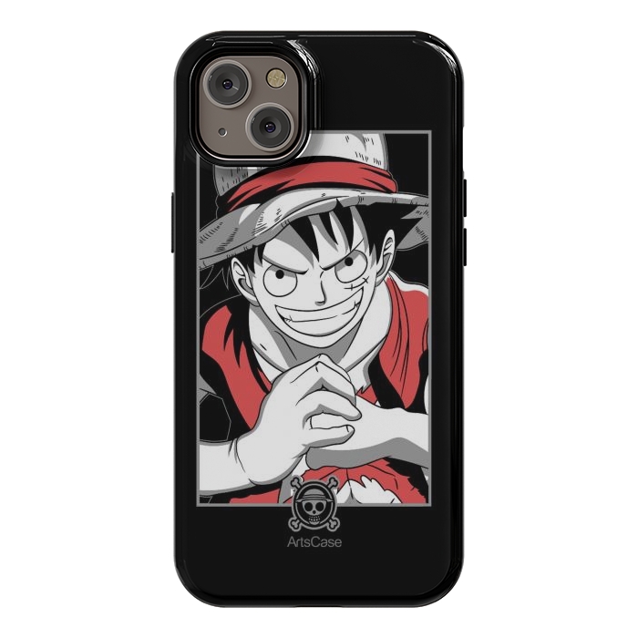 iPhone 14 Plus StrongFit Gear Up for Adventure: Unleash Your Inner Pirate with Captivating Luffy by ArtsCase