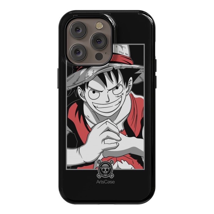 iPhone 14 Pro max StrongFit Gear Up for Adventure: Unleash Your Inner Pirate with Captivating Luffy by ArtsCase