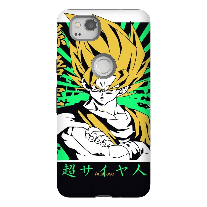 Pixel 2 StrongFit Unleash the Inner Warrior: Transform Your Collection with Super Saiyan-Inspired by ArtsCase