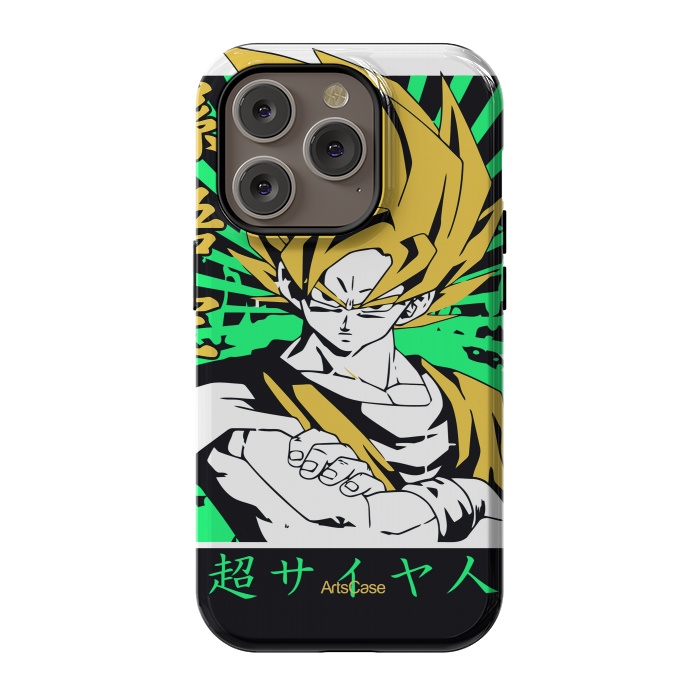 iPhone 14 Pro StrongFit Unleash the Inner Warrior: Transform Your Collection with Super Saiyan-Inspired by ArtsCase