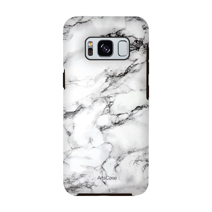 Galaxy S8 StrongFit White Satin  by ArtsCase