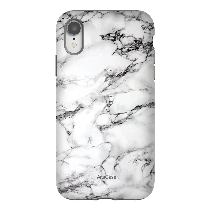 iPhone Xr StrongFit White Satin  by ArtsCase