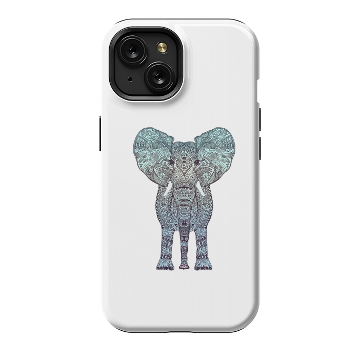 iPhone 15 StrongFit Elephant Blue by Monika Strigel