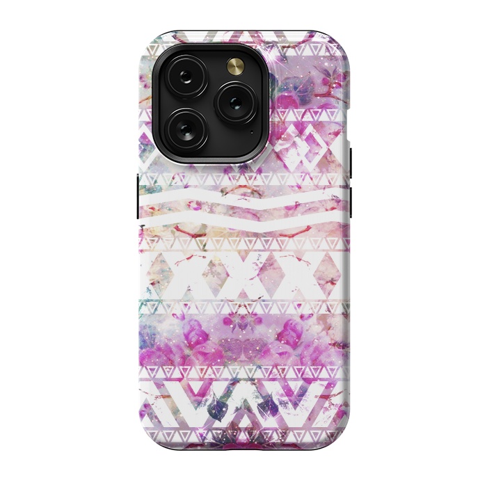 iPhone 15 Pro StrongFit Nebula Flowers Floral by Girly Trend