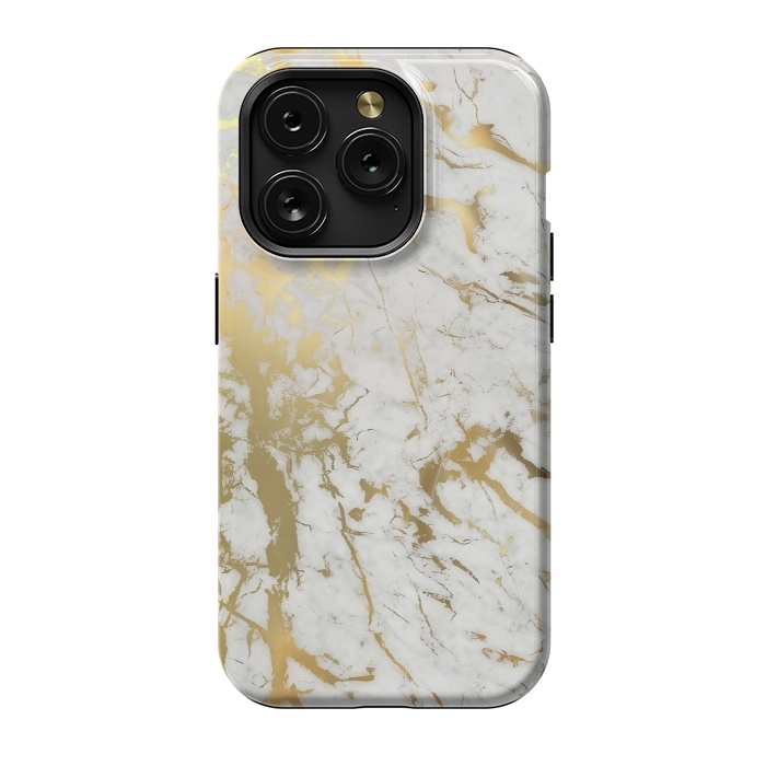 iPhone 15 Pro StrongFit Gold Marble by M.O.K.