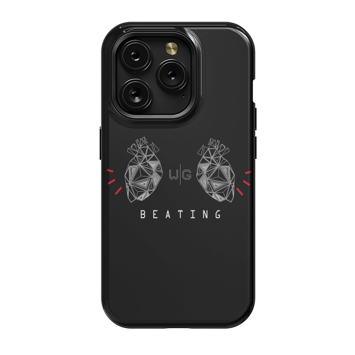 iPhone 15 Pro StrongFit Hearts Black Capicúa by W-Geometrics