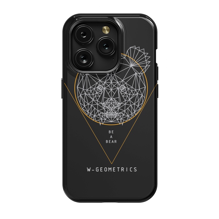 iPhone 15 Pro StrongFit Bear Black by W-Geometrics