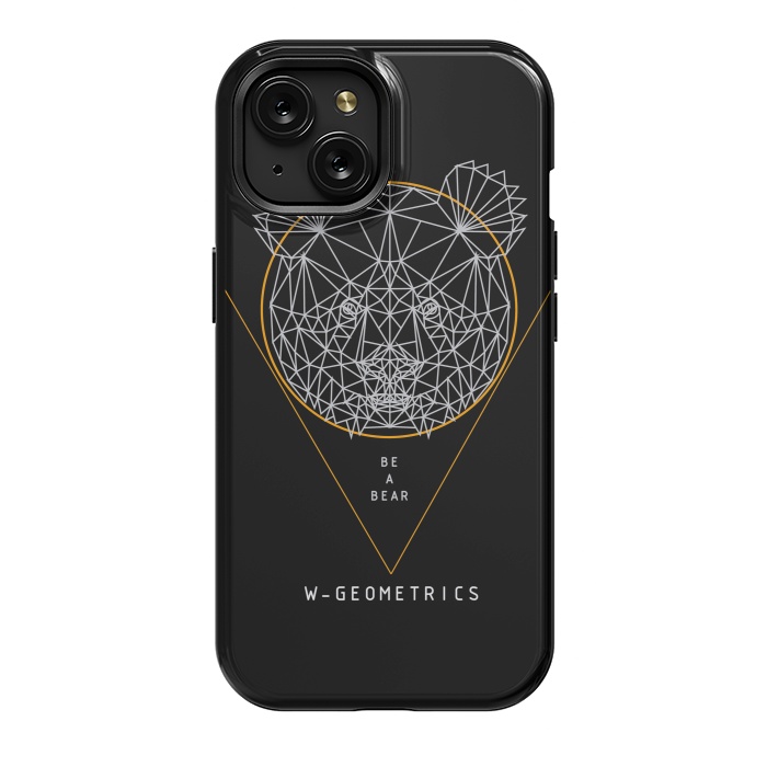 iPhone 15 StrongFit Bear Black by W-Geometrics