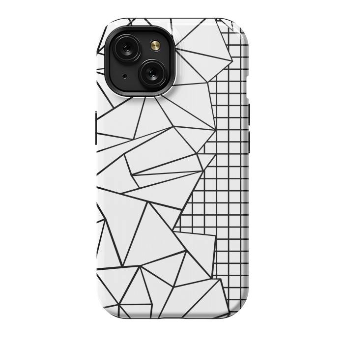 iPhone 15 StrongFit AB Side Grid White by Project M
