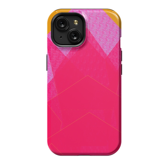 iPhone 15 StrongFit Sunset Mountain fuschia by ANoelleJay