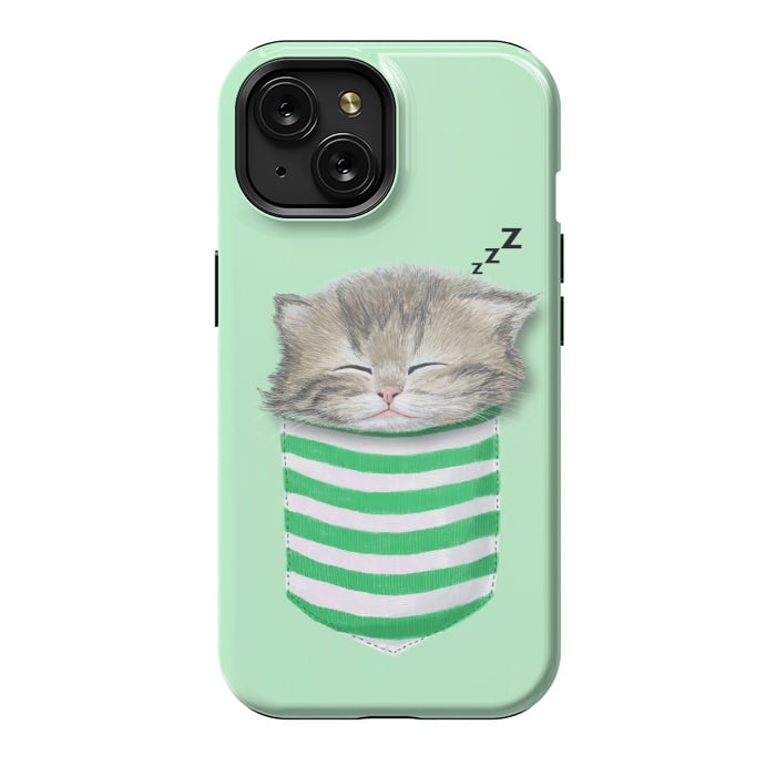 iPhone 15 StrongFit Cat in The Pocket by Tummeow