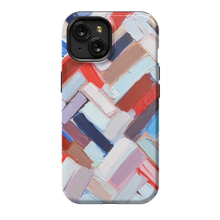 iPhone 15 StrongFit Colorful Chevron by Ann Marie Coolick