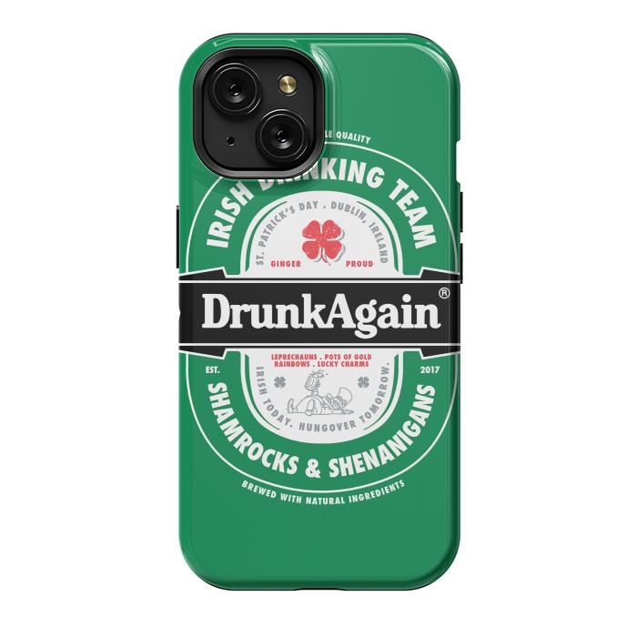 iPhone 15 StrongFit DrunkAgain Beer Label by Vó Maria