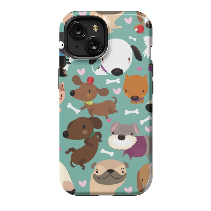 iPhone 15 StrongFit Happy dogs by Maria Jose Da Luz