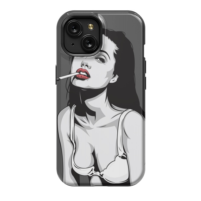 iPhone 15 StrongFit Red lips by Roland Banrévi