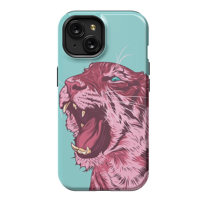 iPhone 15 StrongFit Magenta tiger by Roland Banrévi