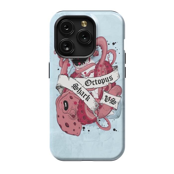 iPhone 15 Pro StrongFit Shark vs Octopus by Sitchko
