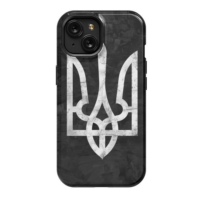 iPhone 15 StrongFit Ukraine Black Grunge by Sitchko