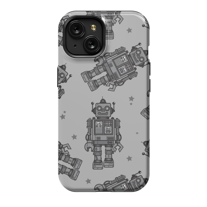 iPhone 15 StrongFit A Vintage Robot Friend Pattern  by Wotto