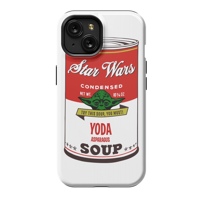 iPhone 15 StrongFit Star Wars Campbells Soup Yoda by Alisterny
