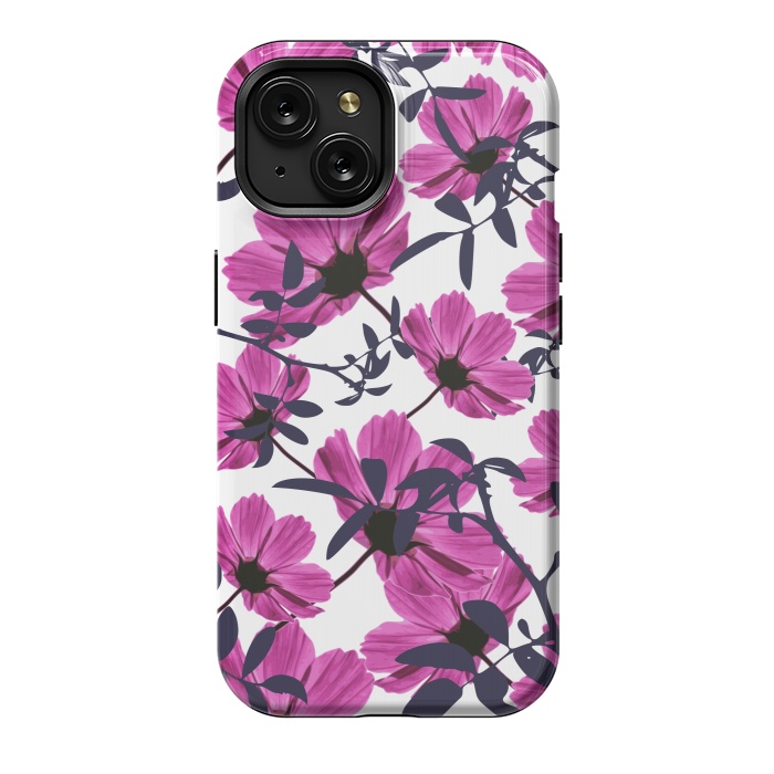 iPhone 15 StrongFit Floral Explorers  (White)  by Zala Farah