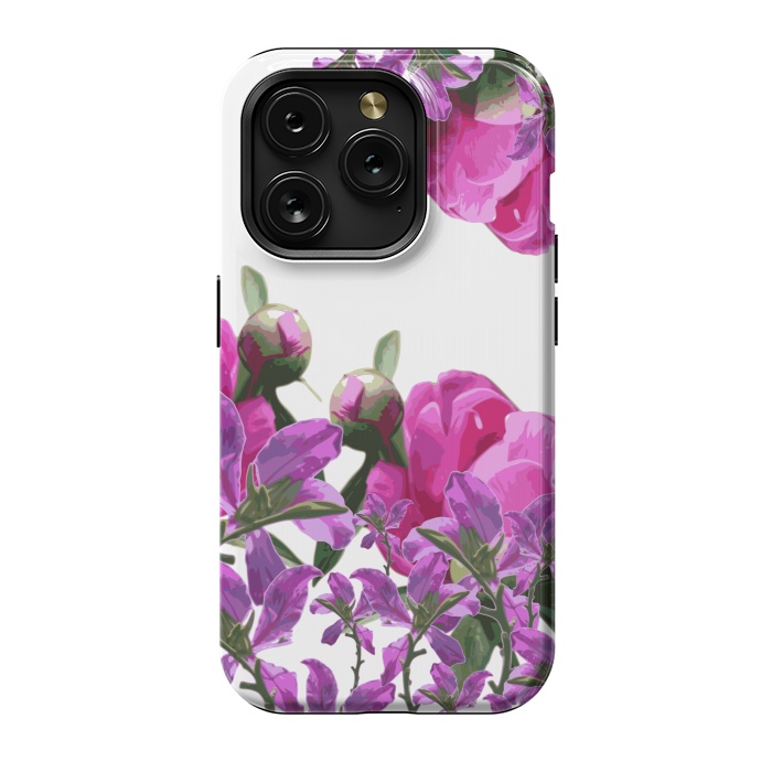 iPhone 15 Pro StrongFit Hiding Pink Flowers by Zala Farah
