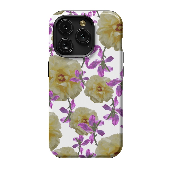 iPhone 15 Pro StrongFit Flowers + Purple Vines by Zala Farah