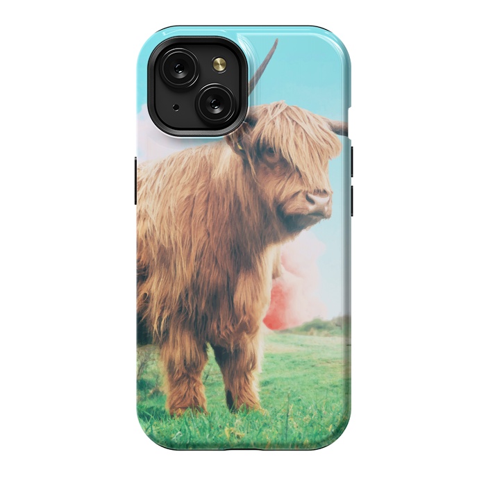 iPhone 15 StrongFit Highland Cow by Uma Prabhakar Gokhale