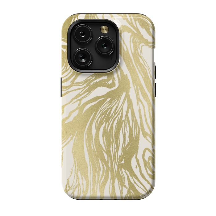 iPhone 15 Pro StrongFit Gold Marble by Caitlin Workman