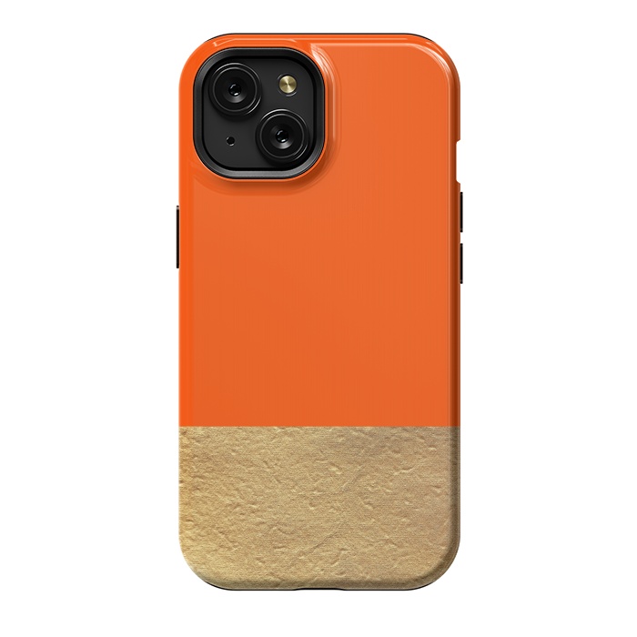iPhone 15 StrongFit Color Block Red and Gold by Caitlin Workman