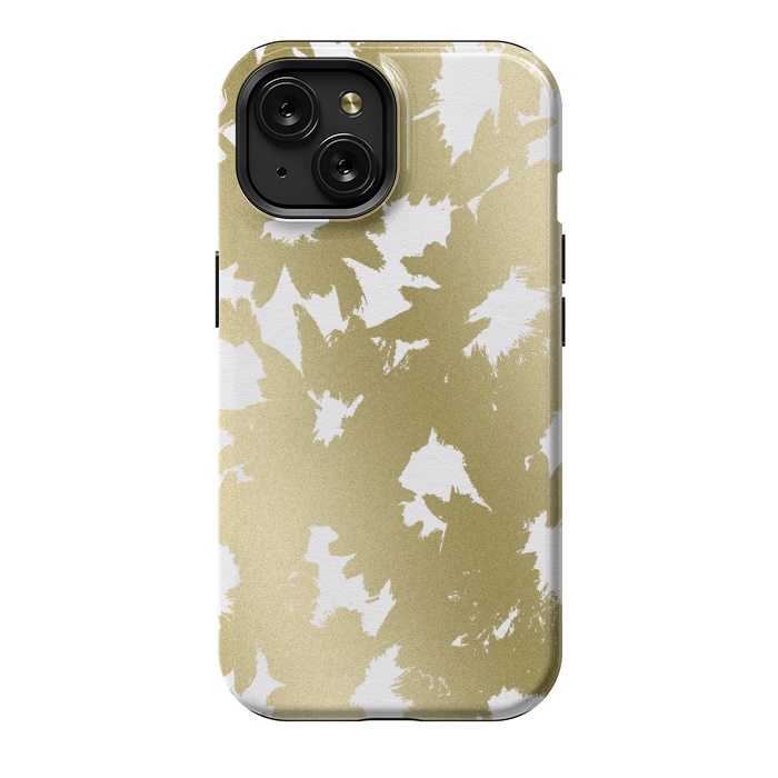iPhone 15 StrongFit Gold Floral by Caitlin Workman