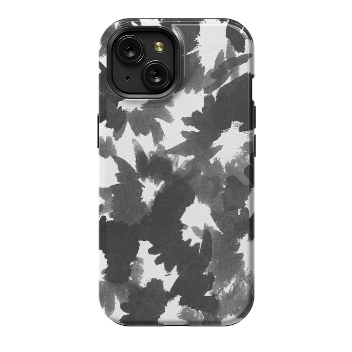 iPhone 15 StrongFit Black Floral by Caitlin Workman