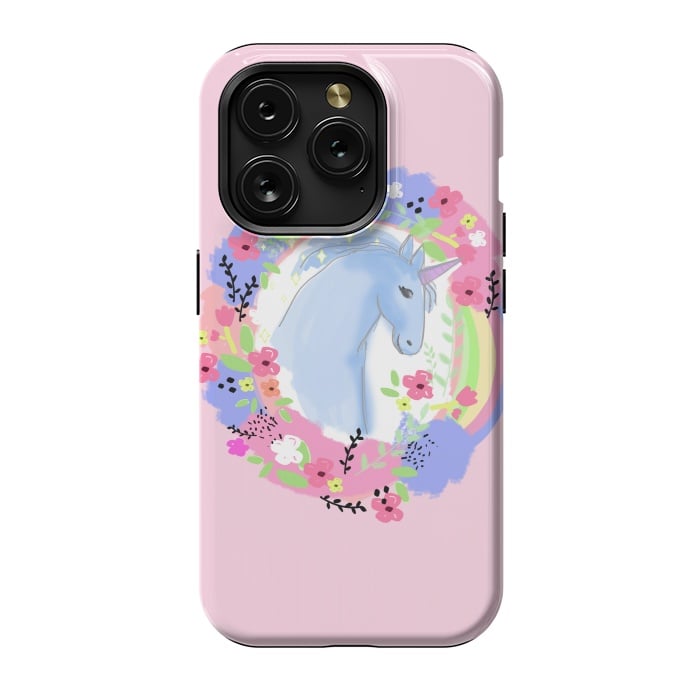 iPhone 15 Pro StrongFit Pink Unicorn by MUKTA LATA BARUA