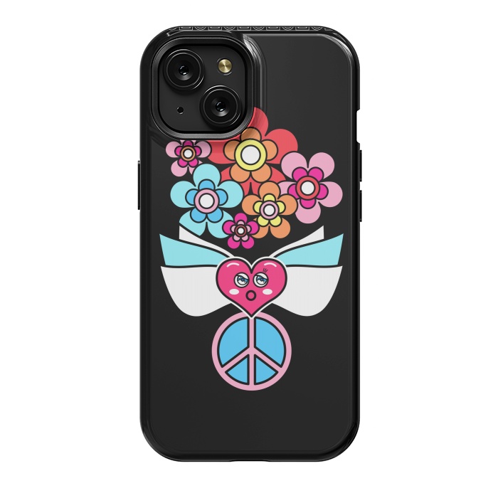 iPhone 15 StrongFit LOVE AND PEACE by Michael Cheung