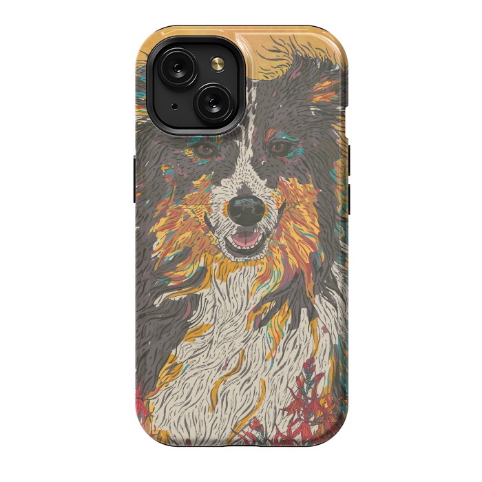 iPhone 15 StrongFit Border Collie by Lotti Brown