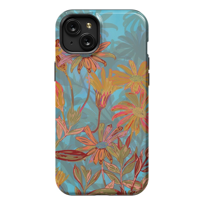 iPhone 15 Plus StrongFit Fantasy Fall Flowers by Lotti Brown