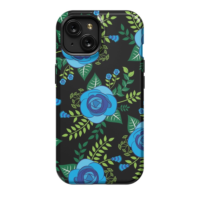 iPhone 15 StrongFit Blue Roses by Rossy Villarreal