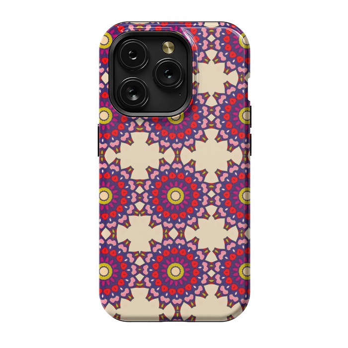 iPhone 15 Pro StrongFit Earth Praise Mandala by Bettie * Blue