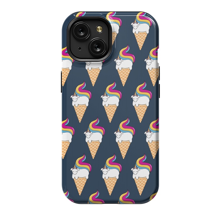 iPhone 15 StrongFit Uni-cone pattern-blue by Coffee Man