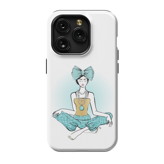 iPhone 15 Pro StrongFit Festive Yoga girl meditation by Martina