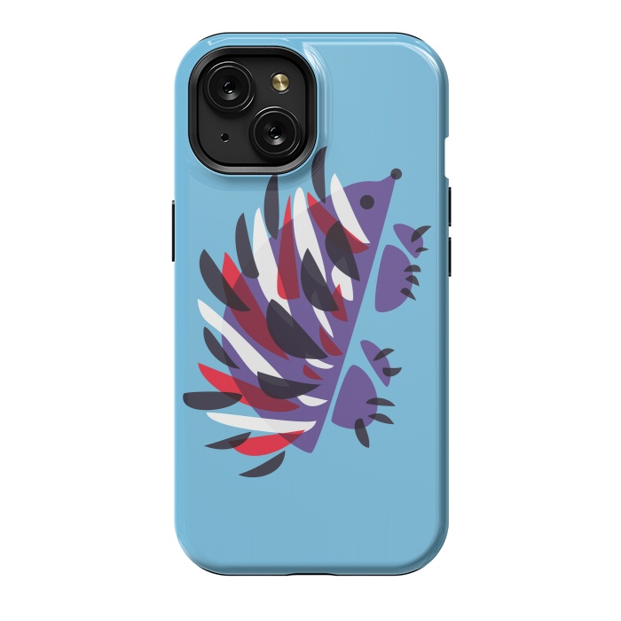 iPhone 15 StrongFit Abstract Colorful Hedgehog by Boriana Giormova