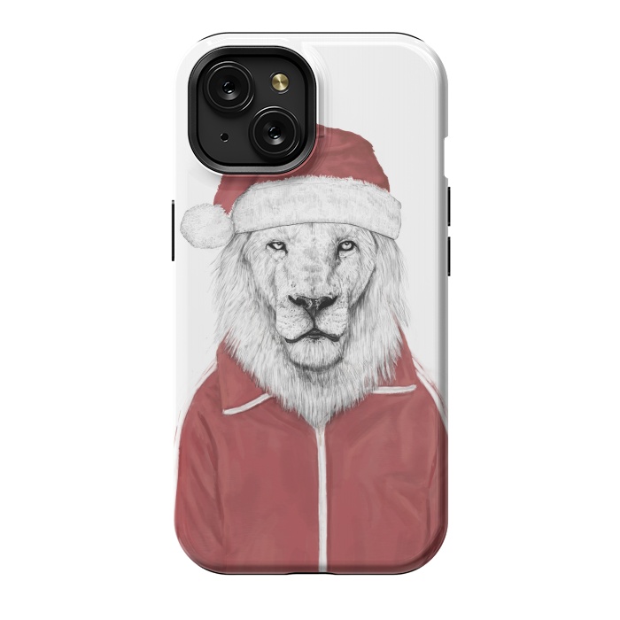 iPhone 15 StrongFit Santa lion by Balazs Solti