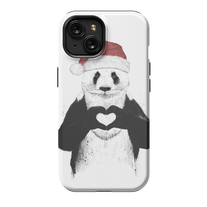 iPhone 15 StrongFit Santa panda by Balazs Solti