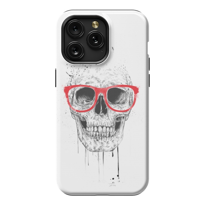 iPhone 15 Pro Max StrongFit Skull with red glasses by Balazs Solti
