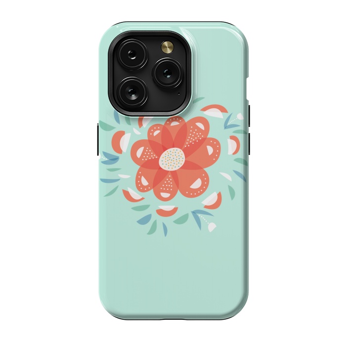 iPhone 15 Pro StrongFit Whimsical Decorative Red Flower by Boriana Giormova