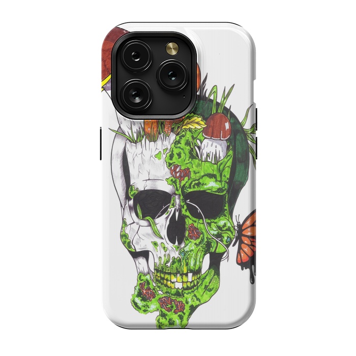 iPhone 15 Pro StrongFit Old Skull Butterfly by Varo Lojo